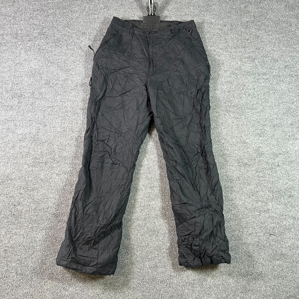 Columbia Snow Pants Women's Large Black Nylon Insulated Waterproof Winter Ski